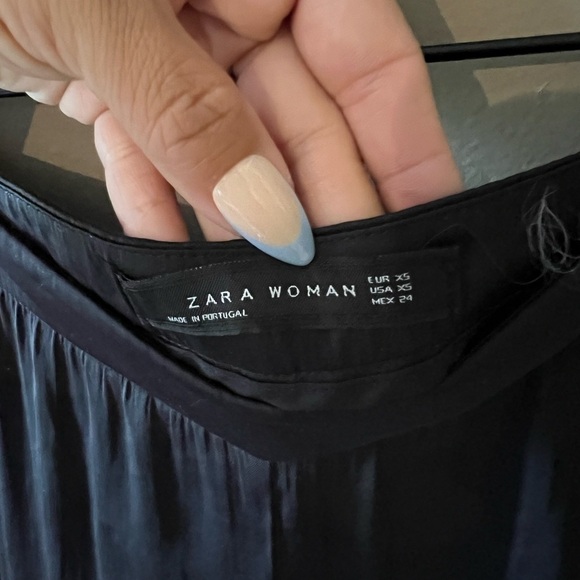 Zara Black Semi Sheer Wide Leg Ankle Dress Pants - Picture 5 of 5